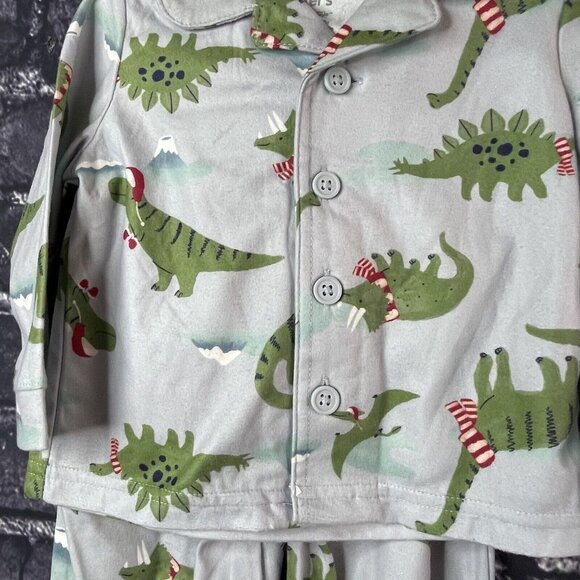 Carter's Just One You 12 Month Dinosaur Holiday Toddler 2-piece Pajama Set - Picture 3 of 11